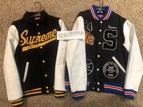 supreme varsity jacket replica|farfetch supreme jacket sale.